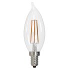 Bulbrite 861415 LED4CA10/27K/FIL/3-4PK Pack of (4) 4.5 Watt Dimmable Clear Filament CA10 Candelabra (E12) LED Bulb - 350 Lumens, 2700K, and 90 CRI