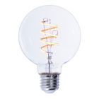 Bulbrite 861403 LED4G25/22K/FIL-NOS/CURV/SPIRAL-2PK Pack of (2) 4 Watt Dimmable Antique Nostalgic Curved Filament G25 Medium (E26) LED Bulb - 2200K and 85 CRI