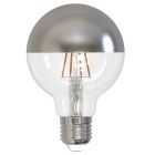 Bulbrite 861425 LED5G25/27K/FIL/HM/3-2PK 5W LED G25 2700K FILAMENT HALF MIRROR E26 FULLY COMPATIBLE DIMMING-2PK