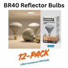 Damar World Wide 04823A-12 BR40 65W 130V Medium Base E26 2700K Warm White 12-Pack
