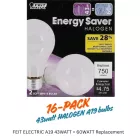 Fiet Electric Q43A/W/16 A19 43W 120V Medium Base E26 3000K Soft White 16-Pack