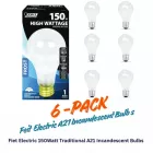 Fiet Electric 150A/HDRP-6 A21 150W 120V Medium Base E26 3000K Soft White 6-pack