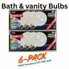Fiet Electric 40G25/W/3-2 G25 40W 120V Medium Base E26 3000K Soft White 6-pack