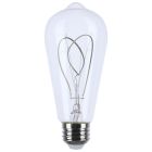 SATCO S10525 (6ST19/CL/LED-GF/LOOP/927/1CD) 6 Watt LED - Reminiscent - Flex Gray Filament - ST19 Loop - Medium Base - 2700K CCT - Clear - 120 Volt