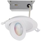 SATCO S11293 9WLED/GBL/4/RGBW/RND/WH 9 Watt - LED Gimbaled Downlight - 4 Inch - RGB & Tunable White - Round - Starfish IOT - White Finish - 650 Lumens - 120-277 Volt