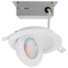 SATCO S11293R1 (9WLED/GBL/4/RGBTW/WH)  Starfish - 9 Watt LED Gimbal Downlight - 4 Inch - 2700K-5000K RGB Tunable White - Remote Driver - White Finish - 120-277 Range Voltage