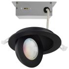 SATCO S11294R1 (9WLED/GBL/4/RGBTW/BL)  Starfish - 9 Watt LED Gimbal Downlight - 4 Inch - 2700K-5000K RGB Tunable White - Remote Driver - Black Finish - 120-277 Range Voltage