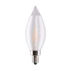 SATCO S11300 2W CA11 LED; Satin Spun Clear; Candelabra base; 2700K; 120V