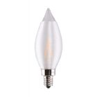 SATCO S11304 2W CA11 LED; Satin Spun Clear; Candelabra base; 2700K; 120V; Carded