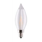 SATCO S11306 4W CA11 LED; Satin Spun Clear; Candelabra base; 2700K; 120V; Carded