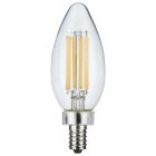 SATCO S11344 8W/CTC/LED/940/120V/E12 8 Watt C11 LED - Clear Finish - Candelabra Base - 4000K - 90 CRI - 800 Lumens - 120 Volt