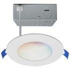 SATCO S11560 9WLED/DW/4/RGBTW/RND/WH 9 Watt; LED Direct Wire; Low Profile Downlight; 4 Inch Round; Starfish IOT; Tunable White and RGB; 120 Volt; 90 CRI; White Finish
