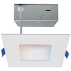 SATCO S11561 9WLED/DW/4/RGBTW/SQ/WH 9 Watt; LED Direct Wire; Low Profile Downlight; 4 Inch Square; Starfish IOT; Tunable White and RGB; 120 Volt; 90 CRI; White Finish