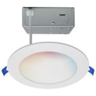 SATCO S11562 12WLED/DW/6/RGBTW/RND/WH 12 Watt; LED Direct Wire; Low Profile Downlight; 6 Inch Round; Starfish IOT; Tunable White and RGB; 120 Volt; 90 CRI; White Finish