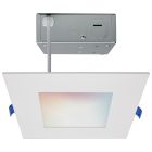 SATCO S11563 12WLED/DW/6/RGBTW/SQ/WH 12 Watt; LED Direct Wire; Low Profile Downlight; 6 Inch Square; Starfish IOT; Tunable White and RGB; 120 Volt; 90 CRI; White Finish