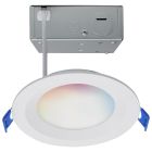 SATCO S11564 9WLED/DW/4/RGBTW/RND/RD/WH 9 Watt; LED Direct Wire; Low Profile Regress Baffle Downlight; 4 Inch Round; Starfish IOT; Tunable White and RGB; 120 Volt; 90 CRI; White Finish