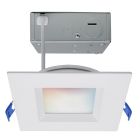 SATCO S11565 9WLED/DW/4/RGBTW/SQ/RD/WH 9 Watt; LED Direct Wire; Low Profile Regress Baffle Downlight; 4 Inch Square; Starfish IOT; Tunable White and RGB; 120 Volt; 90 CRI; White Finish