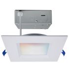 SATCO S11567 12WLED/DW/6/RGBTW/SQ/RD/WH 12 Watt; LED Direct Wire; Low Profile Regress Baffle Downlight; 6 Inch Square; Starfish IOT; Tunable White and RGB; 120 Volt; 90 CRI; White Finish