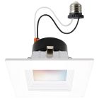 SATCO S11569 10WLED/RDL/4/RGBTW/SQ/WH 10.5 Watt; LED Retrofit Downlight; 4 Inch Square; Starfish IOT; RGB & Tunable White; 120 Volt; 90 CRI; White Finish