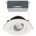 SATCO S11618R1 12W/DW/GBL/4/CCT/RND/RD/WH 12 Watt LED Direct Wire Downlight - Gimbaled - 4 Inch - CCT Selectable - Round - Remote Driver - White Finish - 850 Lumens - 120 Volt