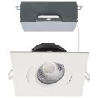 SATCO S11621R1 12W/DW/GBL/4/CCT/SQ/RD/WH 12 Watt LED Direct Wire Downlight - Gimbaled - 4 Inch - CCT Selectable - Square - Remote Driver - White Finish - 850 Lumens - 120 Volt