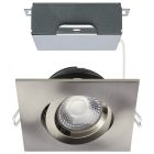 SATCO S11623R1 12W/DW/GBL/4/CCT/SQ/RD/BN 12 Watt LED Direct Wire Downlight - Gimbaled - 4 Inch - CCT Selectable - Square - Remote Driver - Brushed Nickel Finish - 850 Lumens - 120 Volt
