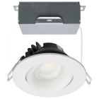 SATCO S11624R1 12W/DW/GBL/3.5/CCT/RND/RD/WH 12 Watt LED Direct Wire Downlight - Gimbaled - 3.5 Inch - CCT Selectable - Round - Remote Driver - White Finish - 840 Lumens - 120 Volt