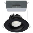 SATCO S11625R1 12W/DW/GBL/3.5/CCT/RND/RD/BK 12 Watt LED Direct Wire Downlight - Gimbaled - 3.5 Inch - CCT Selectable - Round - Remote Driver - Black Finish - 840 Lumens - 120 Volt