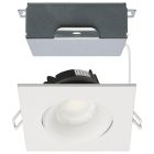 SATCO S11627R1 12W/DW/GBL/3.5/CCT/SQ/RD/WH 12 Watt LED Direct Wire Downlight - Gimbaled - 3.5 Inch - CCT Selectable - Square - Remote Driver - White Finish - 840 Lumens - 120 Volt