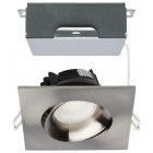 SATCO S11629R1 12W/DW/GBL/3.5/CCT/SQ/RD/BN 12 Watt LED Direct Wire Downlight - Gimbaled - 3.5 Inch - CCT Selectable - Square - Remote Driver - Brushed Nickel Finish - 840 Lumens - 120 Volt