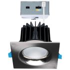 SATCO S11675 (24WLED/DW/DNL3/FS/SQ/DD/BN)  16/20/24 Watt LED Remote Driver Downlight - 27K/30K/35K/40K/50K CCT - Field Selectable - Square - Brushed Nickel Finish - Dual Dimming - 120-277 Volt