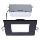 SATCO S11876 10WLED/DW/4/CCT-SEL/SQ/RD/BK 10 Watt - LED Direct Wire Downlight - Edge-lit - 4 inch - CCT Selectable - 120 volt - Dimmable - Square - Remote Driver - Black Finish