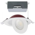 SATCO S11880 9WLED/DW-FR/4/CCT-SEL/RND/DIR 9 Watt LED - Fire Rated - 4 Inch Direct Wire Directional Downlight - Round Shape - White Finish - CCT Selectable - Dimmable - 120 Volts
