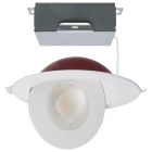 SATCO S11881 15WLED/DW-FR/6/CCT-SEL/RND/DIR 15 Watt LED - Fire Rated - 6 Inch Direct Wire Directional Downlight - Round Shape - White Finish - CCT Selectable - Dimmable - 120 Volts