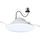 SATCO S11893 (10WLED/DLR/6/CCT-SEL/WR/RND/WH) 9.5 Watt - 6 Inch LED Downlight Retrofit - 27K/30K/35K/40K/50K CCT Selectable - Regressed Wafer - Round - Matte White Finish