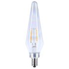 SATCO S12140 2HEX11/LED/CL/827/E12/120V/2CD 2 Watt Prismatic HX11 LED - 2700K CCT - Candelabra Base - 120 Volt - Clear Finish - 2-Card