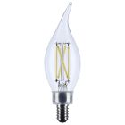 SATCO S12508 (5.5CA10/LED/935/CL/120V/E12) 5.5 Watt CA10 LED - Candelabra Base - Clear - 3500K CCT - 120 Volt