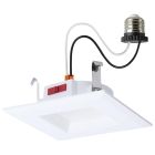 SATCO S12601 (6WLED/DLR/4/5CCT/E/SQ/WH) 6 Watt LED Downlight Retrofit - 4 Inch - CCT Selectable - Square - White Finish