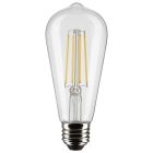 SATCO S21364 8ST19/CL/LED/930/E26 8 Watt ST19 LED; Clear; Medium base; 90 CRI; 3000K; 120 Volt