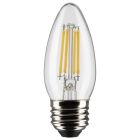 SATCO S21368 4B11/LED/927/CL/120V/E26/3PK 4 Watt B11 LED; Clear; Medium base; 90 CRI; 2700K; 120 Volt; 3-Pack