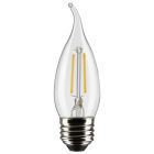 SATCO S21848 3CA10/LED/927/CL/120V/E26/2CD 3 Watt CA10 LED; Clear; Medium Base; 2700K; 250 Lumens; 120 Volt; 2-Pack