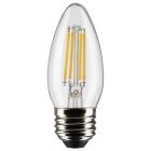 SATCO S21879 4B11/LED/950/CL/120V/E26/2CD 4 Watt B11 LED - Clear - Medium Base - 5000K - 120 Volt - 2-Pack