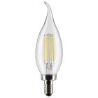 SATCO S21883 5.5CA10/LED/950/CL/120V/E12/2C 5.5 Watt CA10 LED - Clear - Candelabra Base - 5000K - 120 Volt - 2-Card