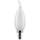 SATCO S21884 5.5CA10/LED/950/FR/120V/E12/2C 5.5 Watt CA10 LED - Frost Finish - Candelabra Base - 5000K - 120 Volt - 2-Card