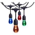 SATCO S8031R1 (24FT/LED/SL/S14/IRR/RGBTW/120V)  24 Foot LED String Light - 12-S14 Lamps - Medium Base - RGBTW - Infrared Remote - Black - 120 Volt