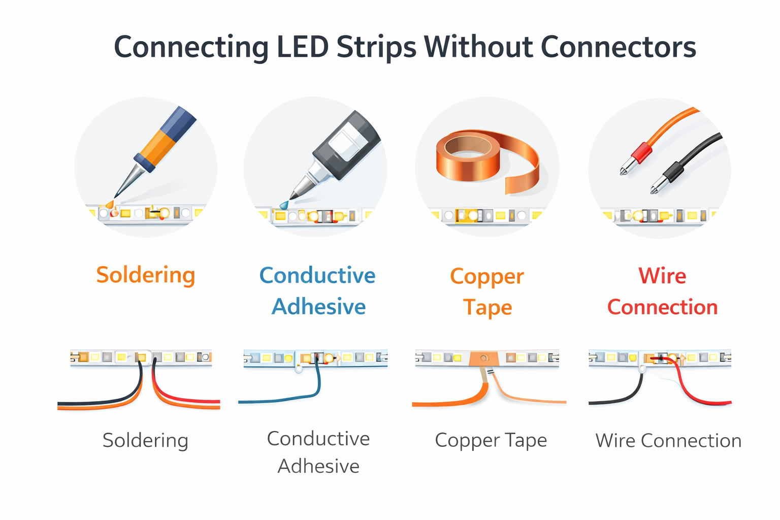 connecting led strips without connectors